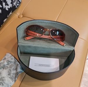 Oliver Peoples vintage sunglases, tortoiseshell and salmon pink accents